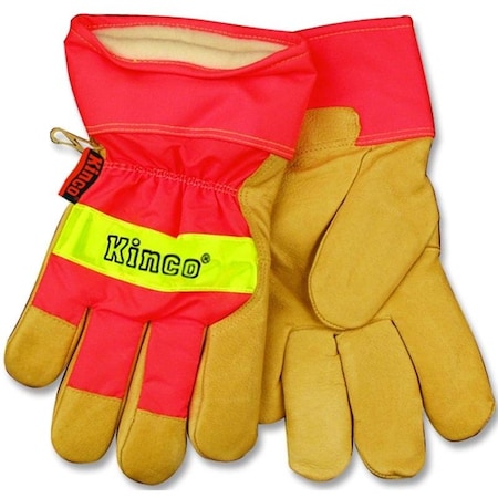 Work Gloves, Men's, M, Wing Thumb, OrangePalamino